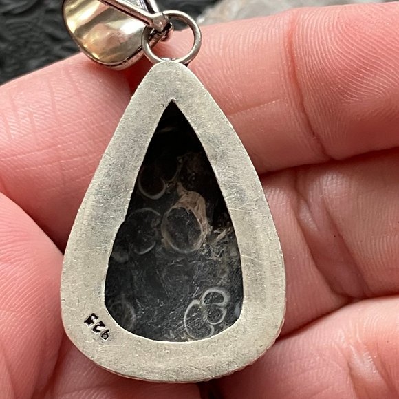 Turitella Fossiliferous Elimia Agate Crystal Stone Jewelry Pendant - Picture 7 of 8